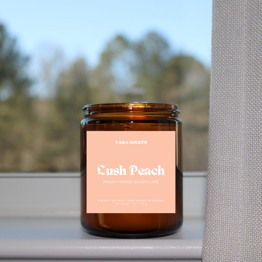 LUSH PEACH | Wood Wick Coconut Soy Candle
