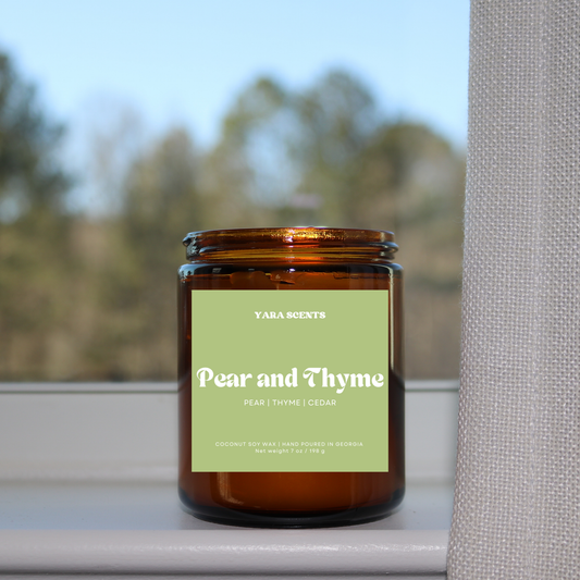 PEAR AND THYME | Wood Wick Coconut Soy Candle