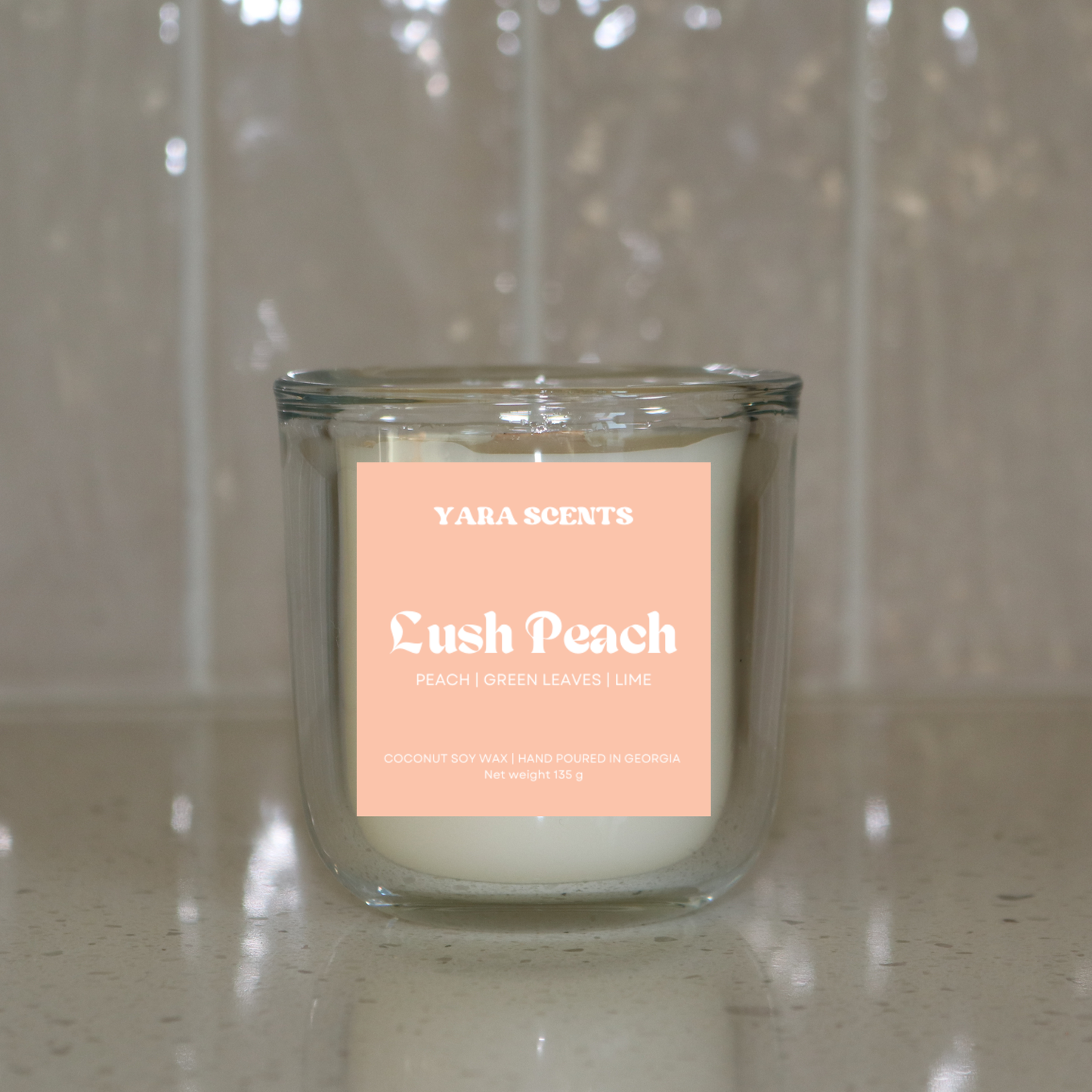 LUSH PEACH | Wood Wick Coconut Soy Candle