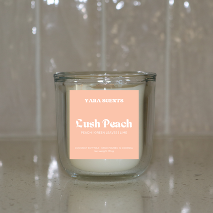 LUSH PEACH | Wood Wick Coconut Soy Candle