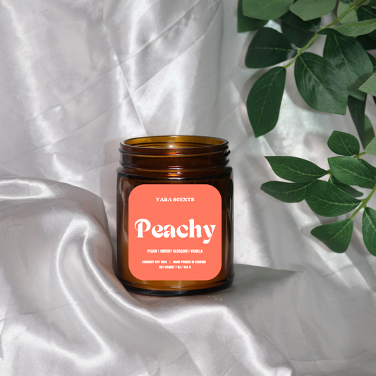 PEACHY | 7 oz. Wood Wick Coconut Soy Candle