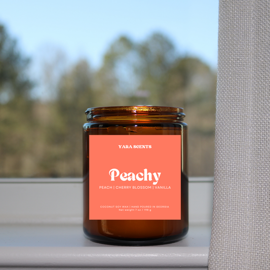 PEACHY | Wood Wick Coconut Soy Candle