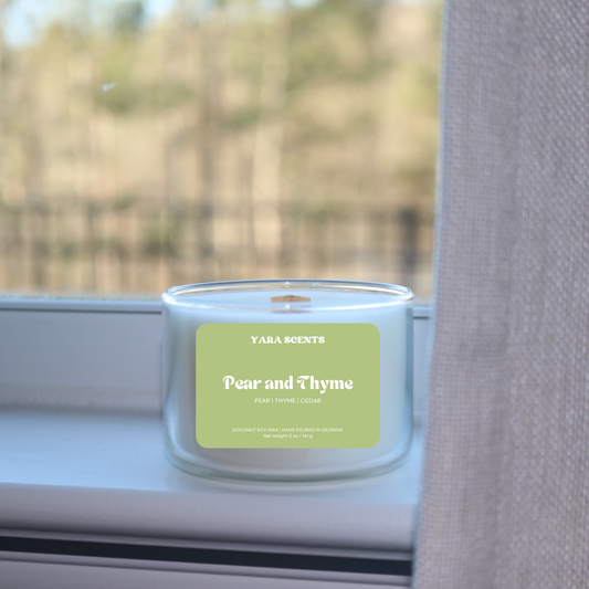 PEAR AND THYME | Wood Wick Coconut Soy Candle