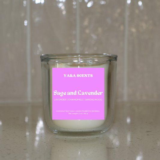 SAGE and LAVENDER | Wood Wick Coconut Soy Candle